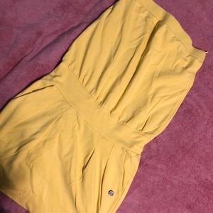 MNG yellow strapless dress used